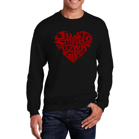 Men's Word Art Crewneck Sweatshirt - Just a Small Town Girl