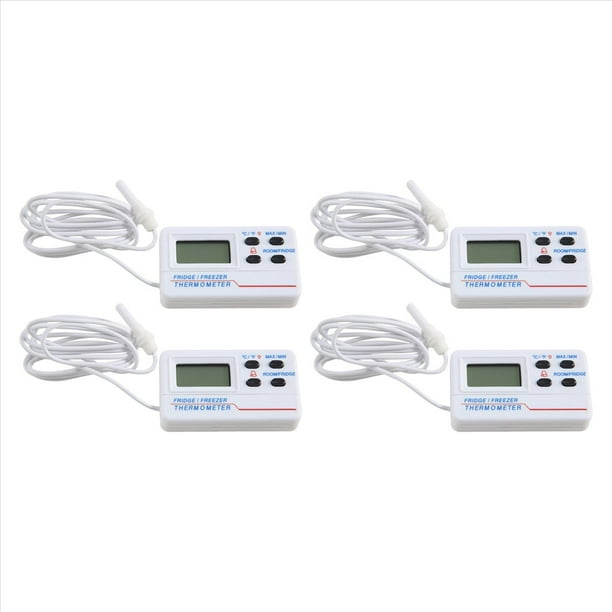 2X Termómetro para Congelador, Alarma de Doble Temperatura, Pantalla Digital Interior, Termómetro Electrónico para Refrigerador Doméstico