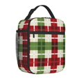 thumbnail image 4 of YFYANG Réutilisable Adulte / Enfants Portable Lunch Sac, Christmas Checker Pattern Mains Libres Poignée Isolation / Sac Froid pour l'École, le Travail, les Pique-Niques, Voyage, 4 of 6