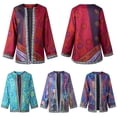thumbnail image 3 of Chaqueta de punto con estampado de mujer vintage, bolsillo de manga larga, chaqueta informal su CACAGOO  Abrigo de mujer, 3 of 7