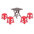 thumbnail image 2 of Modelo De Taburete De Mesa Para Casa De Muñecas, Escala 1:12, Mesa Plegable Para Ahorrar Espacio, Mesa Y Silla Para Casa De Muñecas, Taburete Rojo Exquisito Para Casa De Muñecas, 2 of 7