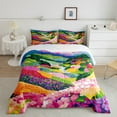 thumbnail image 2 of Castle Fairy Teens Adults Colorful Flowers 3 Pieces Queen Comforter Set,Spring Garden Floral Ultra Soft Bedding Sets,Abstract Gradient Blossoms Bedding Comforter Set Breathable, 2 of 8