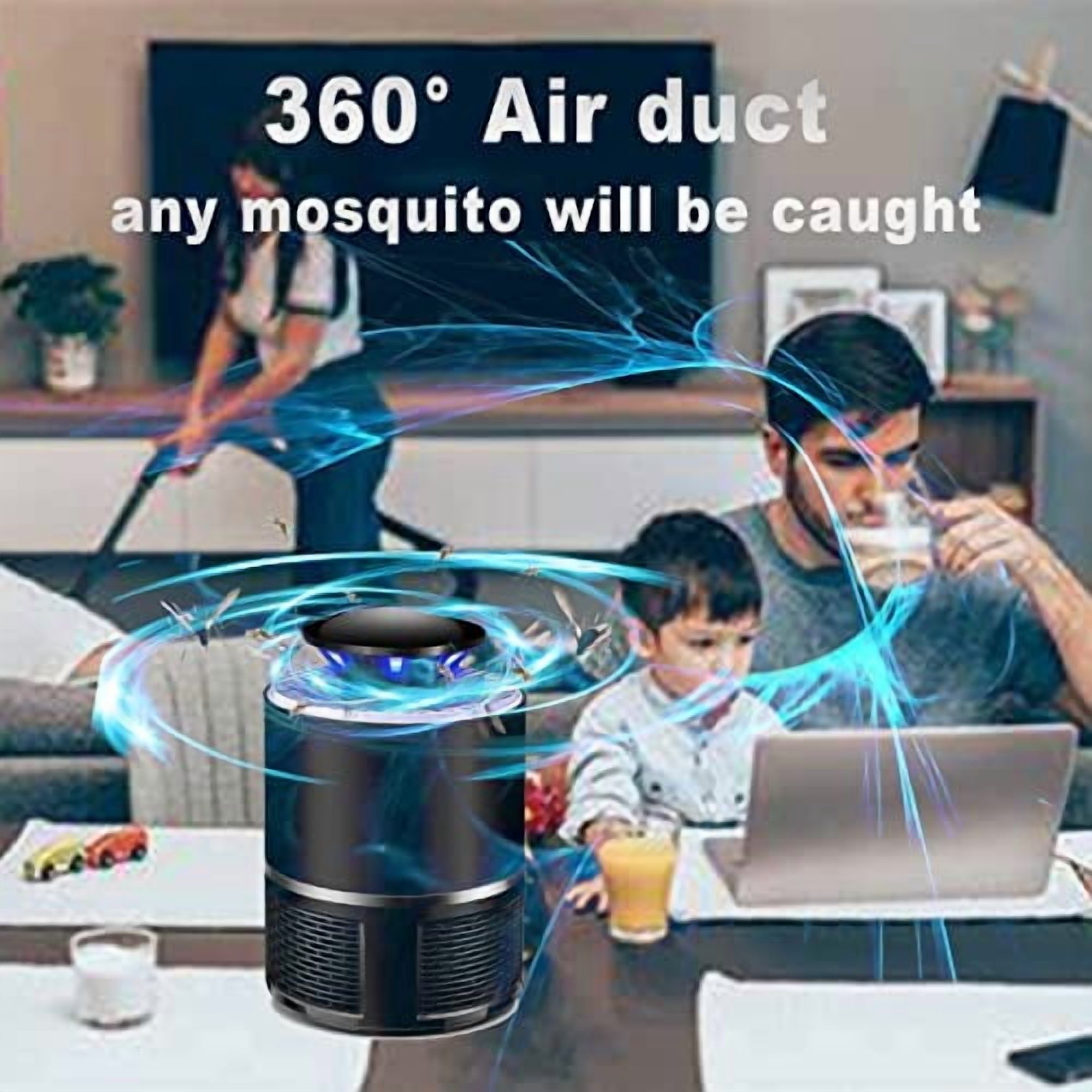 Fruit Fly Trap, Electric Mosquito & Fly Zappers/Killer - Insect Attractant Trap Powerful Little Gnats, Hangable Mosquito Lamp for Home, Indoor, Outdoor, Patio (Black)