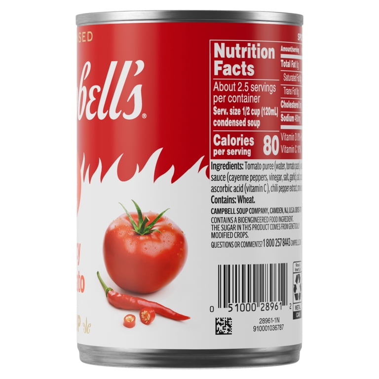 Campbell's Spicy Tomato Soup 10.5 oz Can Vegan Condensed with