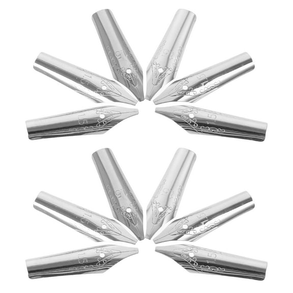 MLINS 20pcs Silver Metal Pen Nibs Universal Fountain Replacement Nibs for Various Pen Use