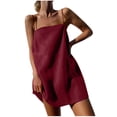 thumbnail image 2 of QUINDOS Dresses for Women 2025 Sleeveless Sundress Beach Square Neck Sun Dresses Summer Cotton Linen Solid Color Tank Short Mini Womens Dresses, 2 of 6