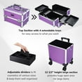 thumbnail image 5 of Byootique Dusky Rose Rolling Makeup Case 4in1 Cosmetic Trolley Organizer Lockable, 5 of 12