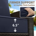 thumbnail image 4 of Pakunoda 6 Set of Outdoor Deep Seat Cushion with Backrest, 24" x 24" x 6.5" Waterproof Resistant Patio Chair Replacement Cushion for Sofa Couch, Navy Blue, 4 of 8