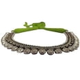 thumbnail image 3 of athizay Lime Green Thread Choker Necklace oxidized silver Burnish Silver antique statement jewellery, 3 of 4