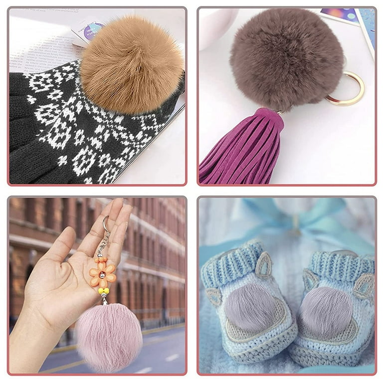 Fox fur pom store pom keychain