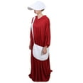 thumbnail image 4 of HPO Adult Womens Handmaid's Tale Costume Set - Hooded Robe, Bonnet, Halloween Bags. Cosplay Costumes, 4 of 7