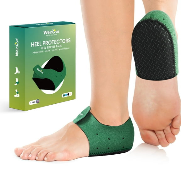 Welnove Plantar Fasciitis Heel Protector for Shoes - Anti Slip Heel Cups for Women Men Heels Spur Pain Relief - Heel Inserts Pads for Achilles Tendonitis Dry Cracked Heel Support Cushion (Size L)