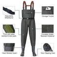 thumbnail image 3 of Fishing Chest Waders with Boots for Men/ Women, 3-ply Nylon/PVC Waders Chest Wader with Boots for Fly Fishing Lightweight Grayish green, 3 of 8