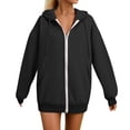 thumbnail image 5 of Godom Hoodies for Women Zip Up Hoodie Oversized Sweatshirt Fleece Jackets Fall Winter Coats 2025 Fashion, 5 of 7