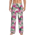 thumbnail image 2 of Goofa Orchids Flowers Printed Soft Pajama Pants for Men, Wide Leg Comfy Casual Lounge Yoga Pants-Large, 2 of 9