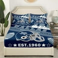 thumbnail image 3 of Erosebridal Football Bed Sheets Set King Size Teens Dallas Sheet Set American Football Gifts for Football Fans Women Men Football City Sheets with Deep Pocket Fitted Sheet, 3 of 5