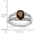 thumbnail image 2 of 925 Sterling Silver Rhodium Smoky Quartz and Diamondond Ring Size 7, 2 of 2