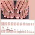 thumbnail image 5 of HLONK 48Pcs Press on Nails Toenails French Nail Tips Rhinstone Medium Length Flase Nail Finger Toe Nails Glossy Acrylic Fake Nail with Designs (Rhinstones), 5 of 5