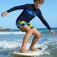 thumbnail image 6 of ITSAME Boys Rash Guard Swimwear Long Sleeve Tops and Swim Trunks Quick-Dry Surfing Swimsuit 2-Piece Sky Blue Size 11-12, 6 of 7