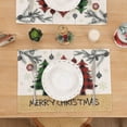 thumbnail image 4 of Christmas Placemats Set of 6 Plaid Christmas Trees Winter Xmas Pine Cone Stems Merry Christmas Holiday Kitchen Dining Table Decoration Seasonal Farmhouse Rustic Burlap Placemats 12x18, 4 of 6