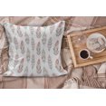 thumbnail image 2 of Feather Fluffy Throw Pillow Cushion Cover, Hand Drawn Motifs Culture Pastel Color Hippie Plumage Bohemian Effect, Decorative Square Accent Pillow Case, 18" x 18", Dark Coral and Seafoam, by Ambesonne, 2 of 5