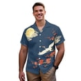 thumbnail image 3 of Garronmavis Moon Crane Couples' Outfits Husban and Wife Clothing Womens Short Sleeve Dress Flowy Beach Party Dresses Size 2XL and Mens Button Down Shirt, 3 of 7
