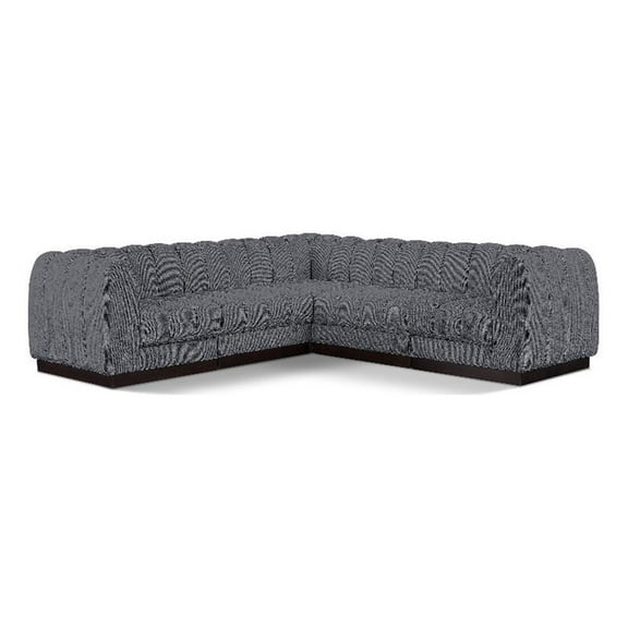 Pemberly Row 101" 5-Piece Contemporary Fabric Modular Sectional in Dark Gray