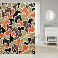 thumbnail image 2 of Manfei Rustic Gamer Camo Shower Curtain 72Wx84L, Game Controller Bathroom Shower Curtain, Green Orange, 2 of 5