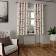 thumbnail image 2 of Ambesonne Tea Party Grommet Curtain, Newspaper Kiss Marks, 50" x 63", Beige Navy Blue Red, 2 of 6