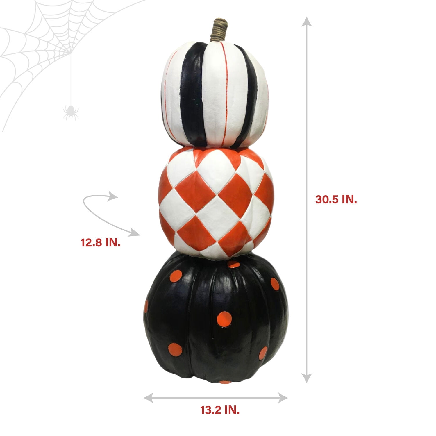 Haunted Hill Farm 30.5 in Halloween Stacked Pumpkin Trio Decoration, HHRS031-PMP0-MLT