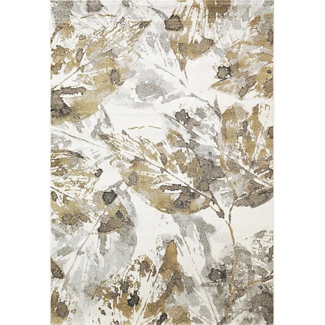 Dynamic Rugs AE2434076191 2 Pi x 3 Pi 11 Po Avenue 3407 Rectangle Tapis Moderne - 6191 Ivoire & Or