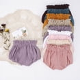 thumbnail image 6 of LYMAYTER Newborn Baby Soft Cotton Diaper Covers Girls Cute Ruffle Solid Shorts for 0-3Y Toddler Bottoms, 6 of 8