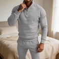 thumbnail image 5 of LEKWK Tracksuit Men 2 Piece Outfit Quarter Zip Mock Neck Sweatshirt and Jogger Sweatpants Athletic Fall Winter Gym Sweatsuits Matching Sets, 5 of 6
