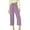 Light Purple, variant on DuoJiaJ Women's Solid Color Drawstring Cropped Linen Pants Casual Capri TrousersTrousers Plus Size Casual Pants