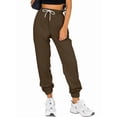 thumbnail image 2 of Sweatpants Women Fall Fashion Baggy Joggers Workout Lounge Comfy High Waisted Athletic Sweat Pants Dark Brown XXXL, 2 of 7
