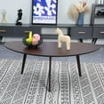 thumbnail image 2 of Oval Coffee Table for Small Space , Simple Modern Center Table with OAK Wood LegsH, 2 of 18