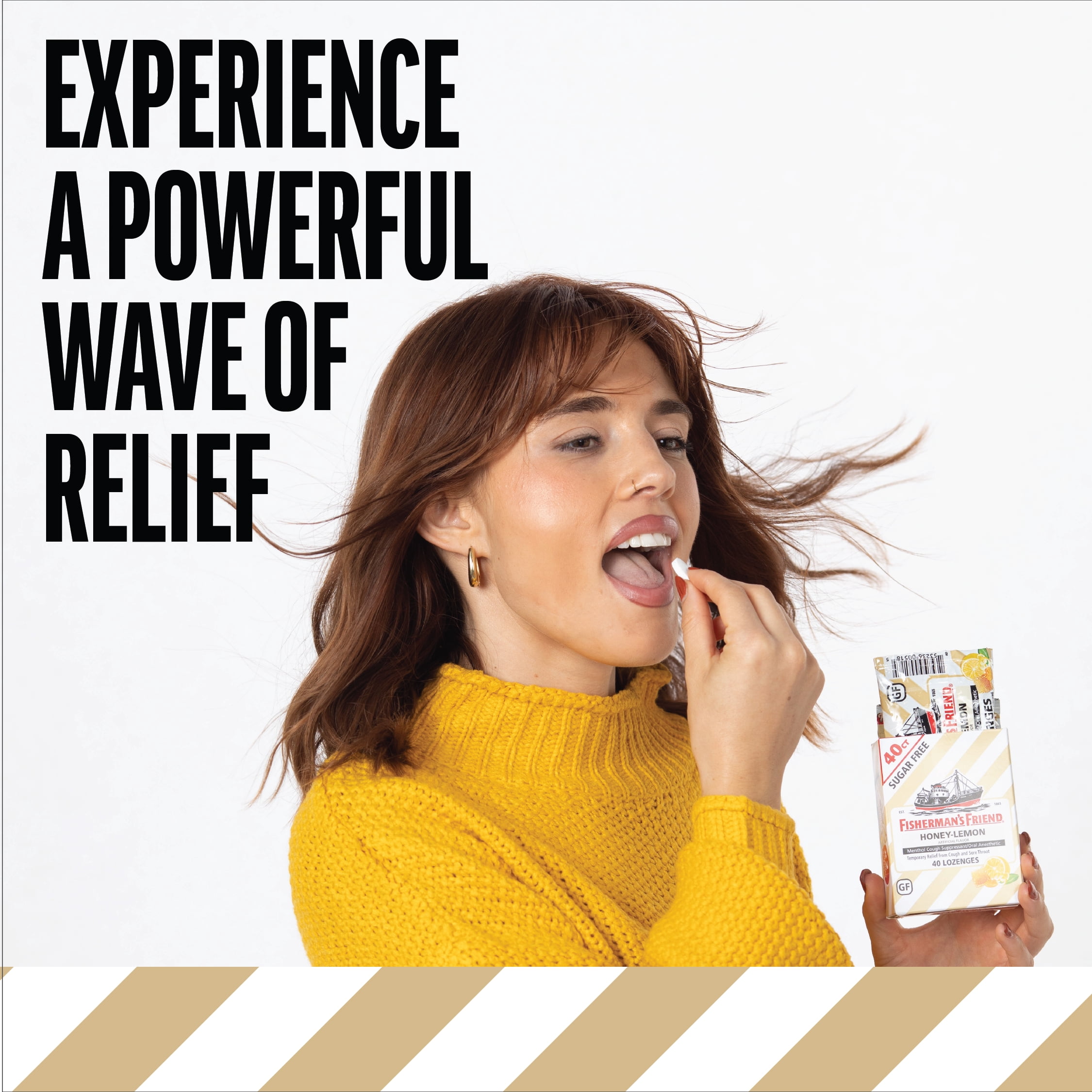 (6 pack) Fisherman’s Friend Honey-Lemon Sugar-Free Throat Lozenges, 40 Count