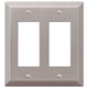 thumbnail image 1 of Placa de pared AMERELLE 163RRBN de acero con doble balancín y níquel cepillado, 1 of 4