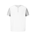 thumbnail image 7 of Men's Waffle Colorblock Henley Shirts Summer Casual Crewneck Button Up Tops Short Sleeve Gym Workout Sports T-Shirt, 7 of 7