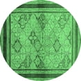 thumbnail image 1 of Ahgly Company Indoor Round Oriental Emerald Green Traditional Area Rugs, 6' Round, 1 of 4