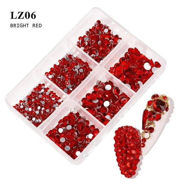 Fiudx Set para Decoración de Uñas, Decoración de Azulejos de Cristal, Piedras Elegantes, Resinas, Brillantes Diamantes de Imitación de Vidrio, Diseños Creativos para Uñas, para Entusiastas de La Mani