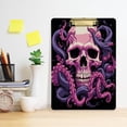 thumbnail image 5 of Acrylic Clipboards with Low Profile Clip, A4 Standard Size 9" x 12.5" File Holder for Writing Drawing, Clip Boards for Doctors Offices, Octopus and Skull Head Gifts, 5 of 7