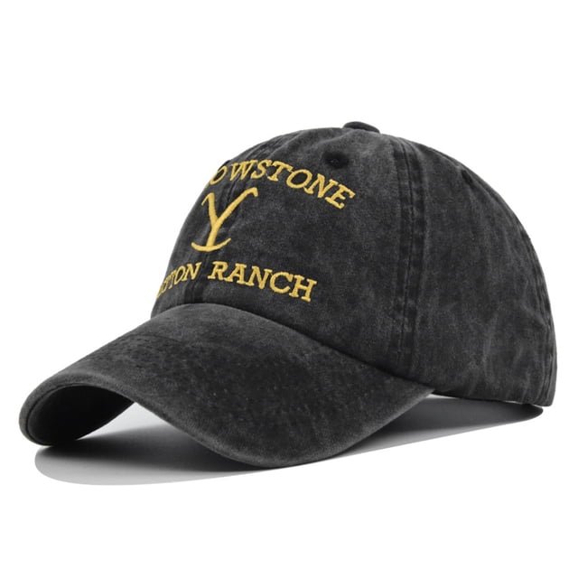 Clearance, Yellowstone Dutton Ranch Hat Cross Ponytail Baseball Cap Distressed Outdoor Embroidery Sunscreen Hat Solid Color Cap