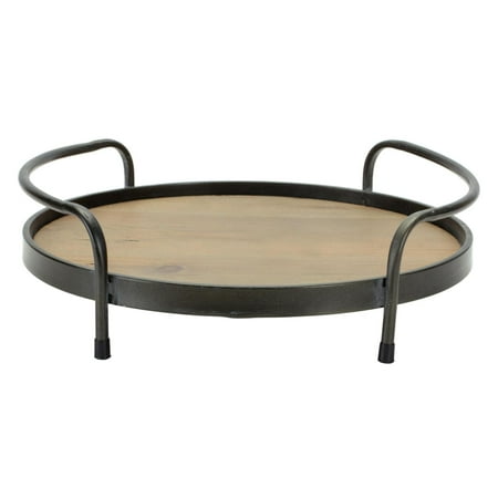 

Melrose Iron And Wood Round Tray With Brown Finish 85311DS