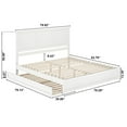 thumbnail image 5 of Felicity King Wood Platform Bed with Panel Footboard & Twin XL Trundle in White, 5 of 5
