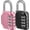 2 Pack, Pink & Black, variant on Combination Lock, 4 Digit Padlock for School Gym Sports Locker, Fence, Toolbox, Case, Hasp Cabinet Storage (2 Pack, Black)