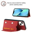 thumbnail image 3 of Mantto Cases for iPhone 13 mini - 5.4 inch Wallet Case with Card Holder, PU Leather ID Credit Card Slots Double Magnetic Clasp Kickstand Shockproof Back Flip Slim Phone Cover, Red, 3 of 8