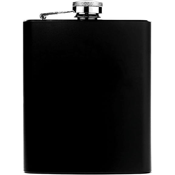 Gifts Infinity® Stainless Steel Hip Flask Assorted Colors, 8oz, (Black)