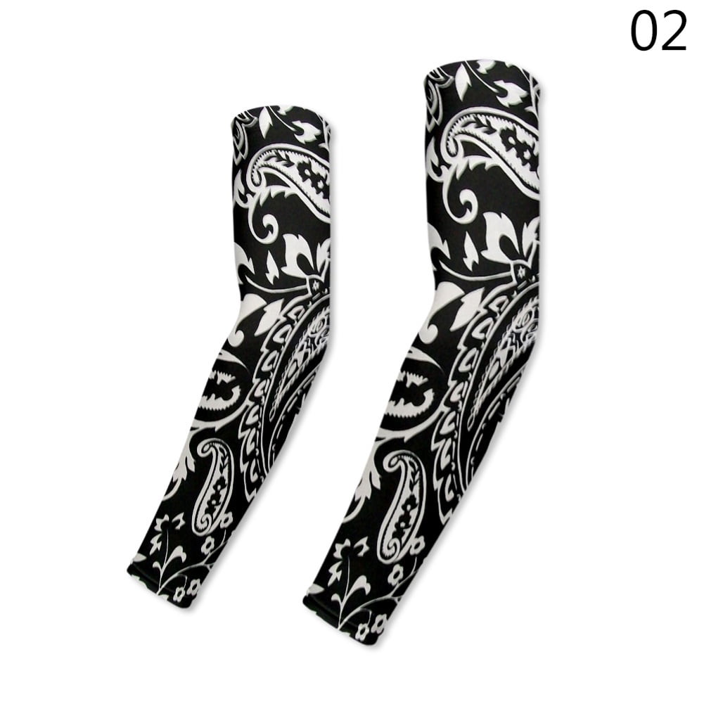 NE_ 2x Paisley Print Summer Outdoor Sports Cooling Arm Sleeves Sun Protection Co 