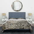 thumbnail image 3 of Designart "Bohemian Medley in Brown and White" Boho Mosaic Bedding Covert Set - Bohemian Brown Geometric Bed Set With 2 Shams, 3 of 6